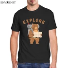 Мужская Винтажная футболка с коротким рукавом, круглым вырезом и принтом