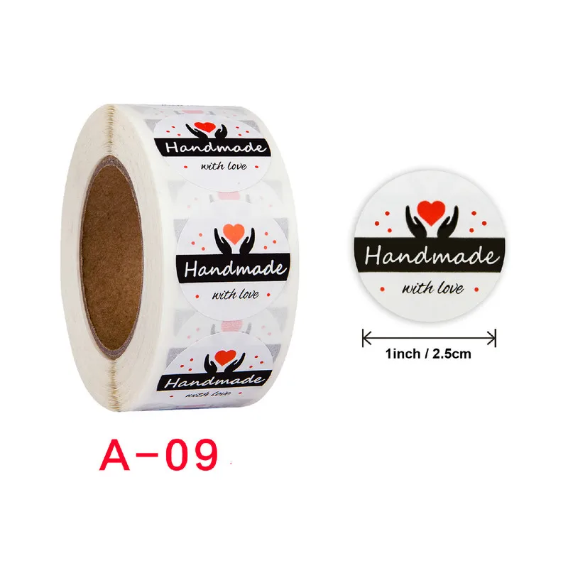 500pcs Round Handmade White Labels Sticker Thank You for Your Order Heart Thanks Shopping Small Shop Local Stickers | Украшения и