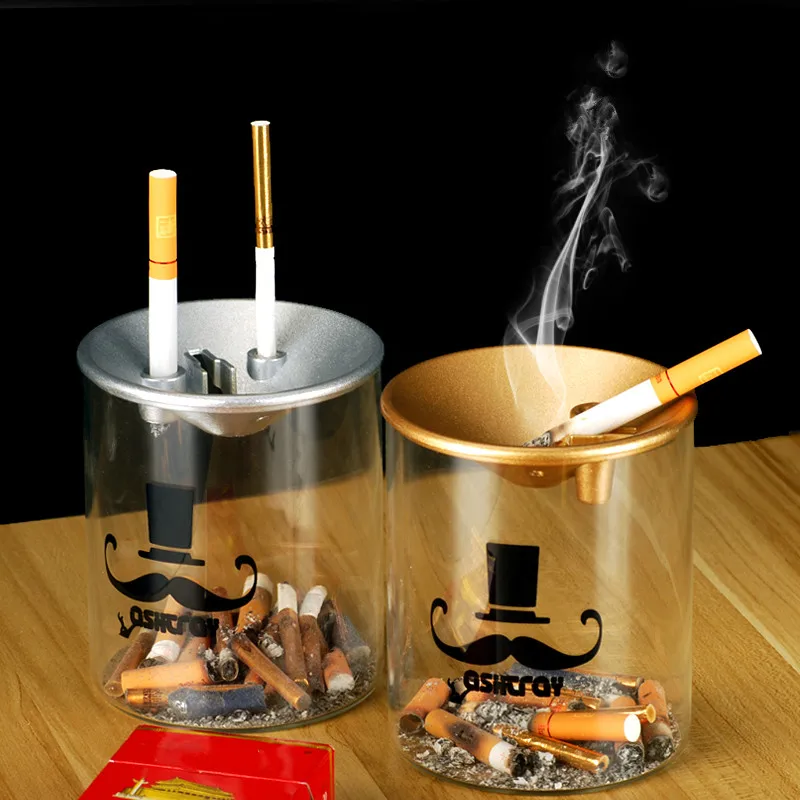 

Пепельница Стекло пепельница с защитой от ветра дом личность Гостиная офисные курительных принадлежностей лоток комплект творческий пода...