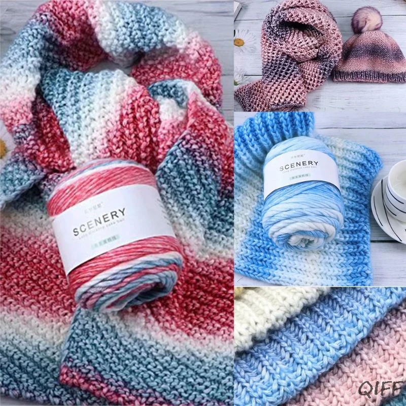 100 г пряжа для ручного вязания цветная с градиентом плетеная нить сделай