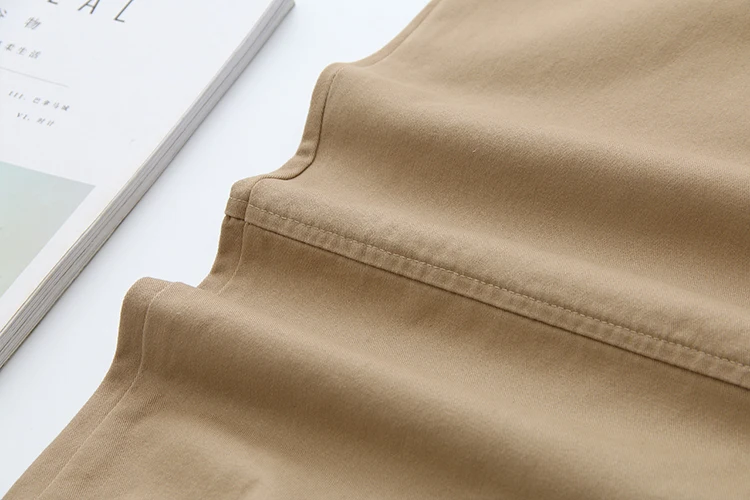 

Plus Size Women's Solid Cotton Pants Elastic Wasit Straight Slim Casual Trousers