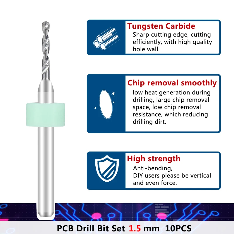 XCAN 1 5 мм Импортные Мини печатные платы сверла для печатной карбид CNC набор сверл |
