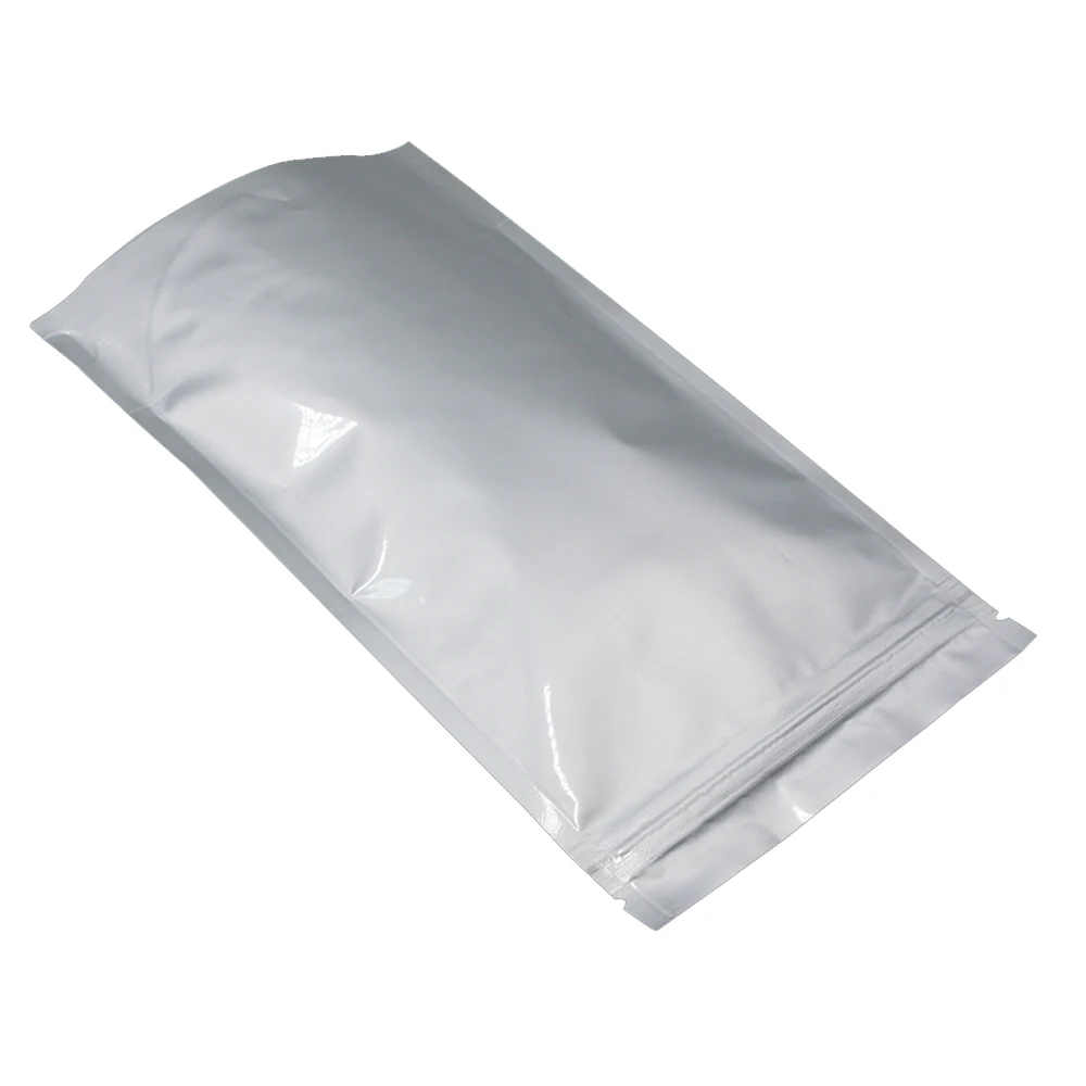 Bolsa de aluminio de Mylar puro con cierre de cremallera, bolsa de pie con autosellado, reutilizable, resellable, Doypack de almacenamiento de alimentos, 100 Uds.-4