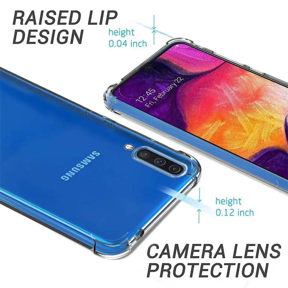 Прозрачный чехол с подушкой безопасности для Samsung A50s мягкий ТПУ оболочка A 50 51 52 S