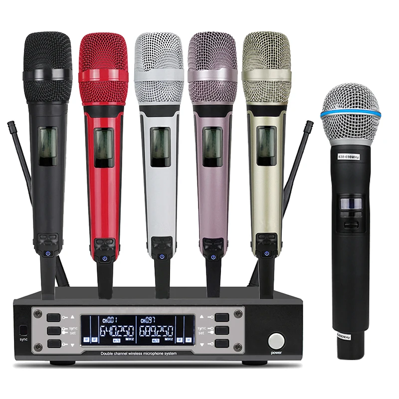 

SOMLIMI EW135G4 UHF Long Distance Dual Channel Dual Handheld Professional Wireless Microphone System Stage Performance Dynamic