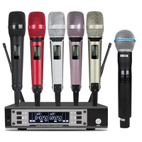 somlimi ew135g4 uhf long distance dual channel dual handheld professional wireless microphone system stage performance dynamic