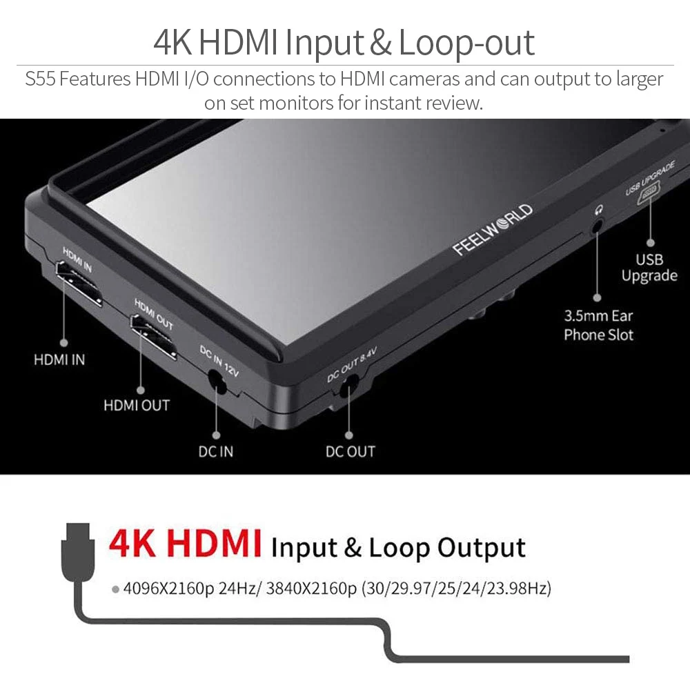 Камера для цифровой зеркальной камеры FEELWORLD S55 портативный монитор с экраном 5
