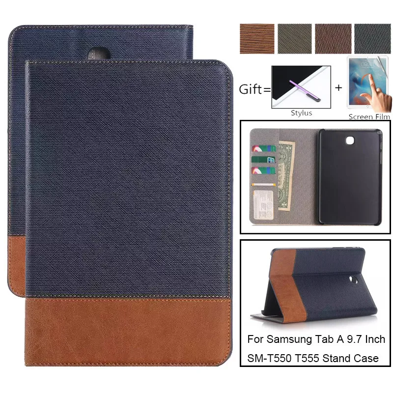 Magnético para Samsung Capa de Couro Tablet para Sm-t550 Case Galaxy T550 T555 Plutônio Sm-t555 P550 P555 Suporte Funda Tab um 9.7