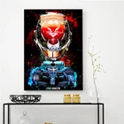Абстрактный постер Льюиса Гамильтона F1, Картина на холсте с изображением гоночного автомобиля, Настенная картина с HD принтом, декоративные рамки для гостиной