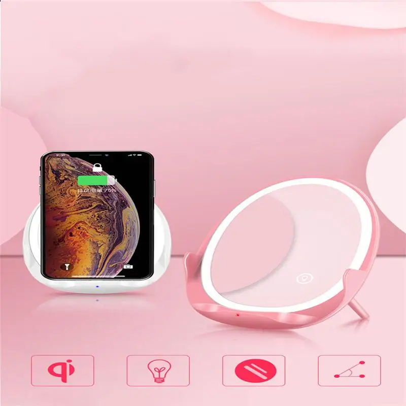 

Адаптер для руля телефона с зажимом Беспроводное зарядное устройство с зеркалом заполняющего света для Apple Samsung