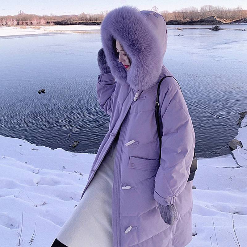

Куртка пурпурная Женская средней длины, с капюшоном, зимняя
