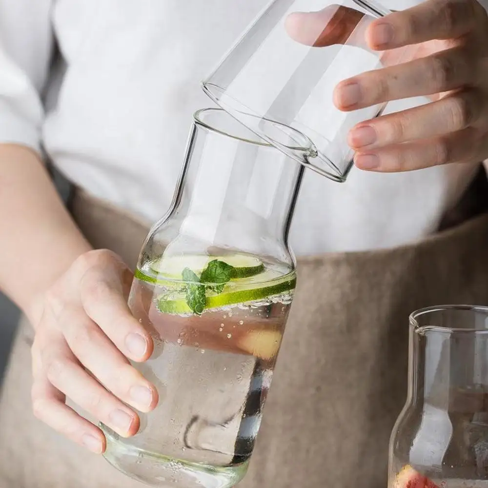 Графин для воды со стаканом стеклянная бутылка холодной и горячей наборы чашек