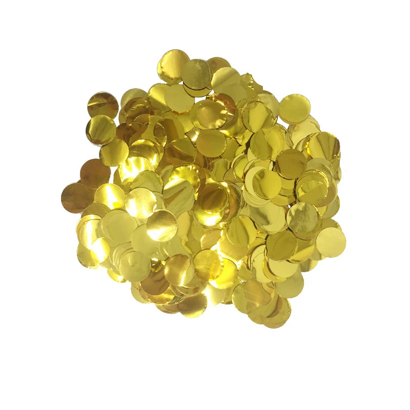 Круглые алюминиевые золотые точки с конфетти для свадьбы вечеринки дня рождения