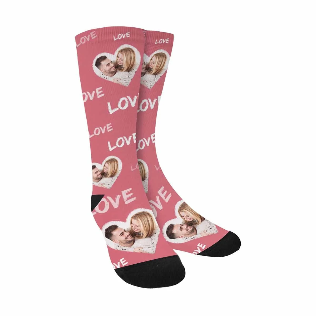 

Custom Photo Romantic Pink Sublimated Crew Socks