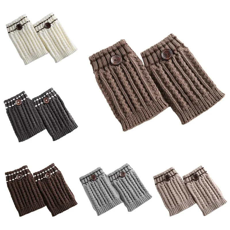 Уличные осенние и зимние теплые носки короткие декоративные вязаные сапоги с