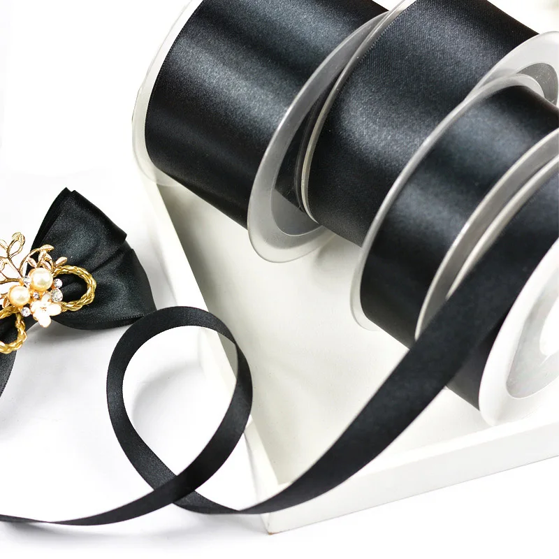 (5yards/lot/color) black and white satin ribbon wedding party decoration grosgrain handmade craft material | Дом и сад