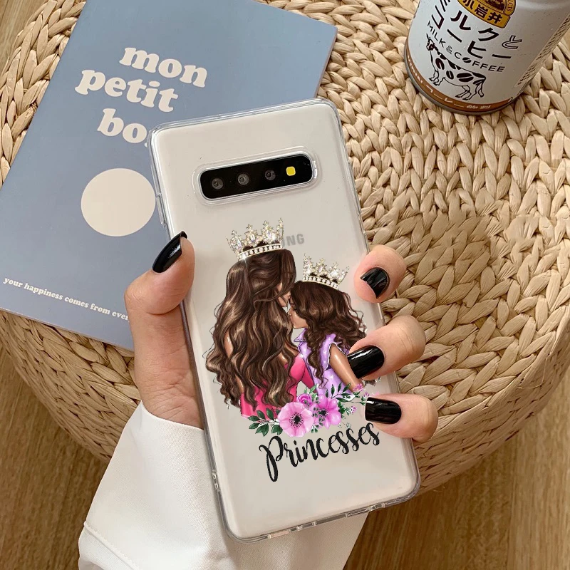 Модный прозрачный чехол для телефона mam of girl boy Super mom из ТПУ Samsung S8 S9 S10PLUS S20 S6 S7 DEGE