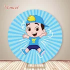 Фон для фотосъемки Woncol Luccas нетто, фотофоны для дня рождения мальчиков, синие круглые декоративные баннеры, постер для фотостудии