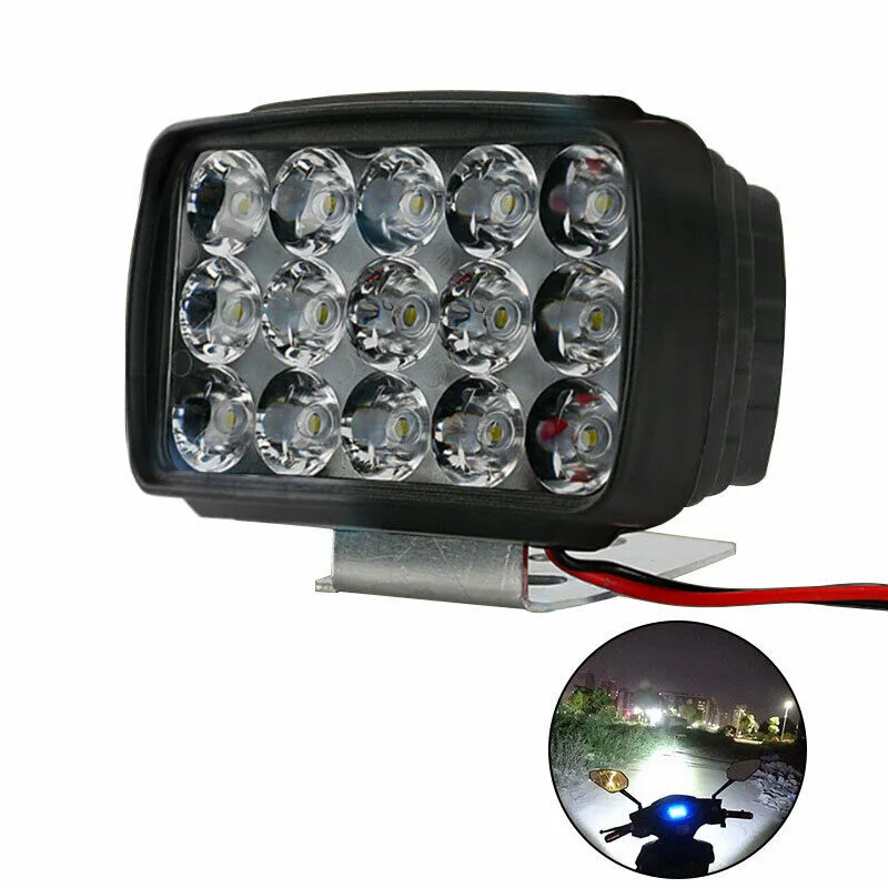 

1 PC DC 12V New Motorcycle Headlight Spot Light White 15 LED 1500LM for Motos ATV UTV Scooter Lighting Assistant Lamp