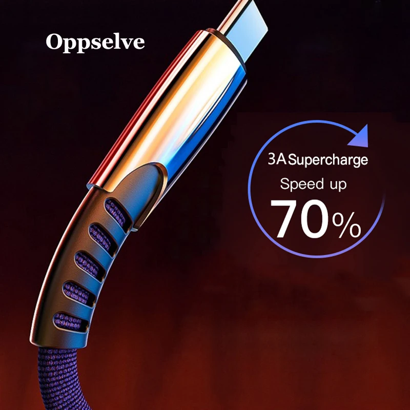 Oppselve 3 А usb type-C кабель для huawei mate 20 30 P30 P20 Xiaomi Mi 9 samsung S10 S9 Быстрая зарядка USBC type-C кабель USBC зарядное устройство