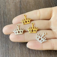 junkang alloy ethnic hollow glossy crown small pendant diy beaded bracelet necklace amulet jewelry connector make accessories