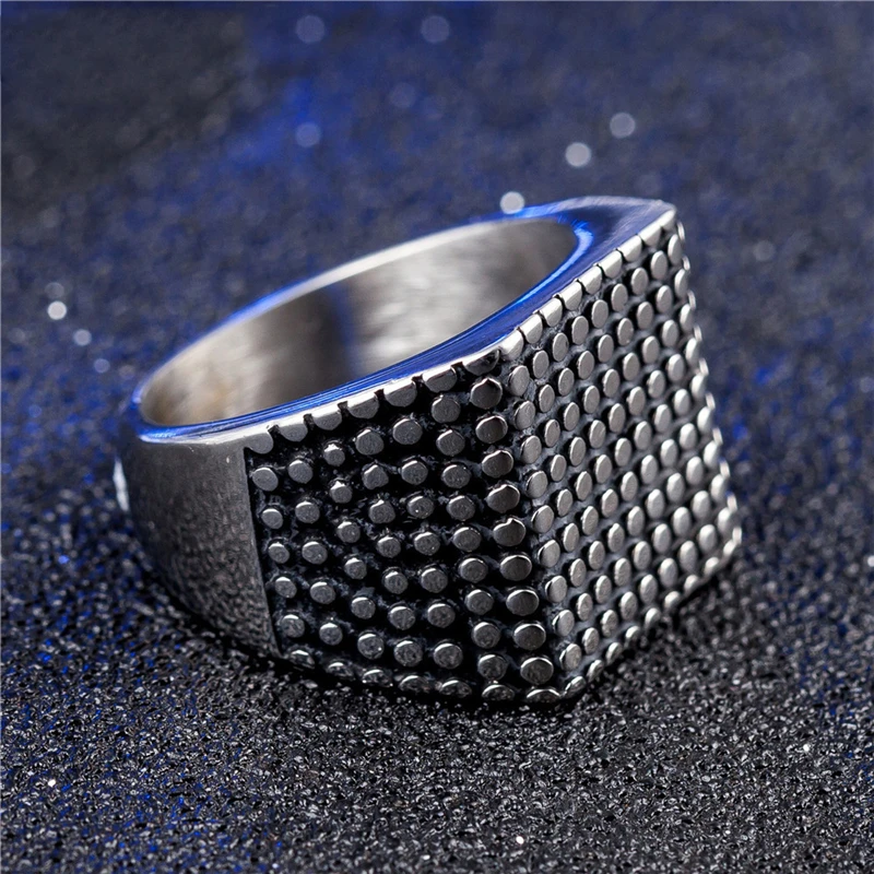 

Korean Style 16mm Multi Round Dots Rings for Women Trendy Jewelry Punk Gothic Silver Color Stainless Steel Wedding Bands Bijoux
