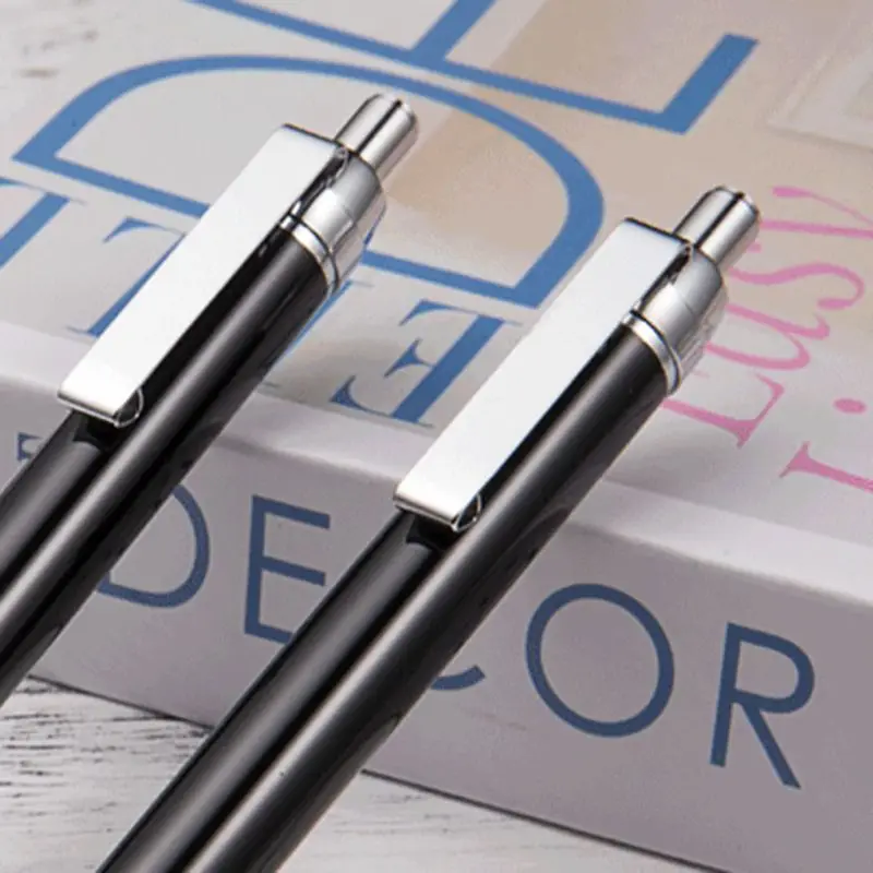 

Luxury Metal Ballpoint Pen Press Style Black Ink Roller Pens Business Writing Office School Supplies