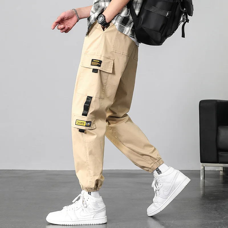 

Men's Side Pockets Cargo Harem Pants 2021Sweatpants Joggers Black Hip Hop Casual Male Trousers Fashion Casual Streetwear Pants