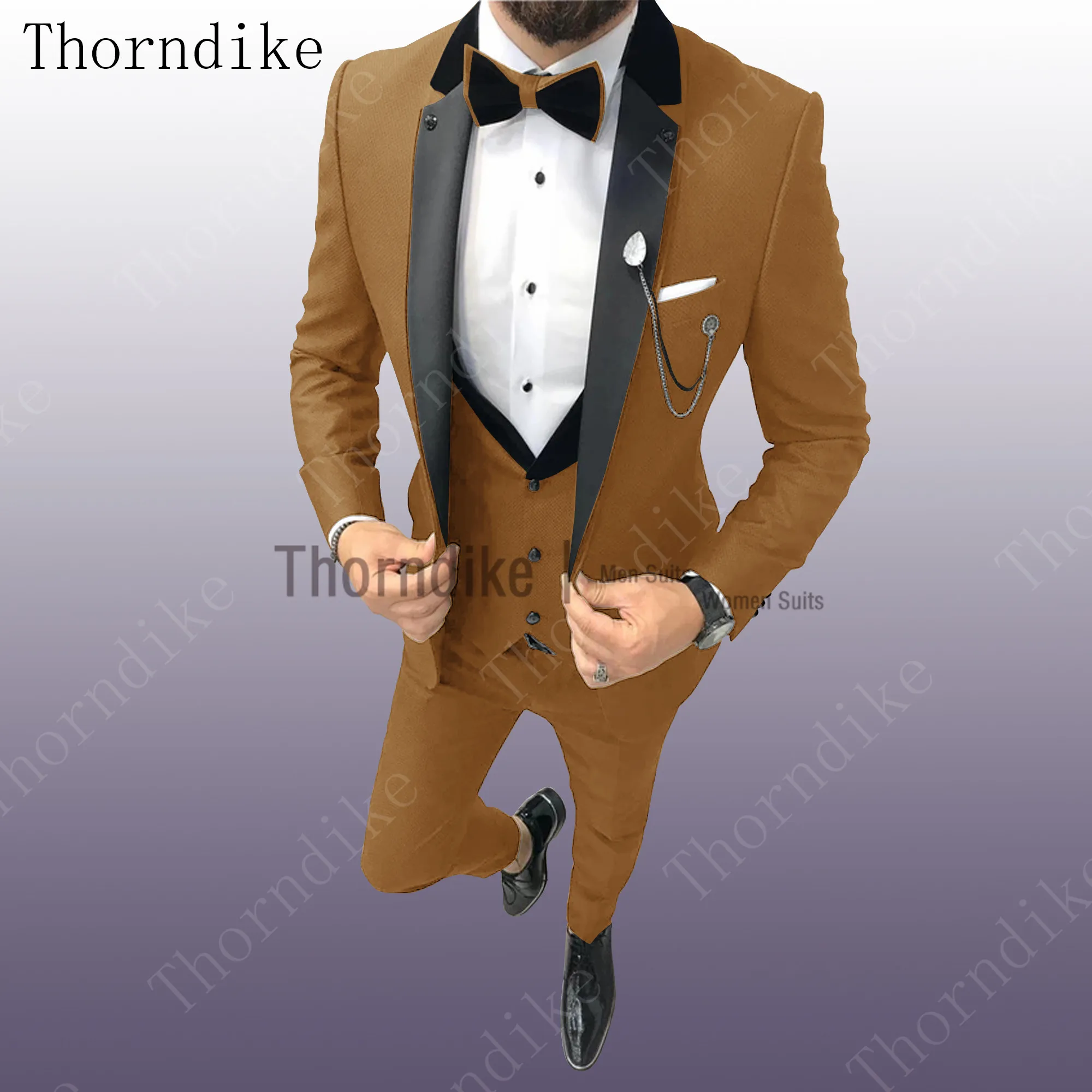 Мужские коричневые костюмы Thorndike 2021 Модный женский костюм очаровательный 15