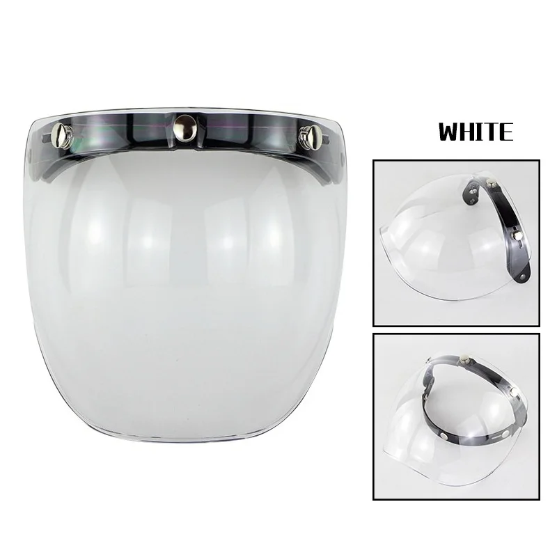 Защитный козырек для мотоциклетного шлема винтажный зеркальный с 3 кнопками