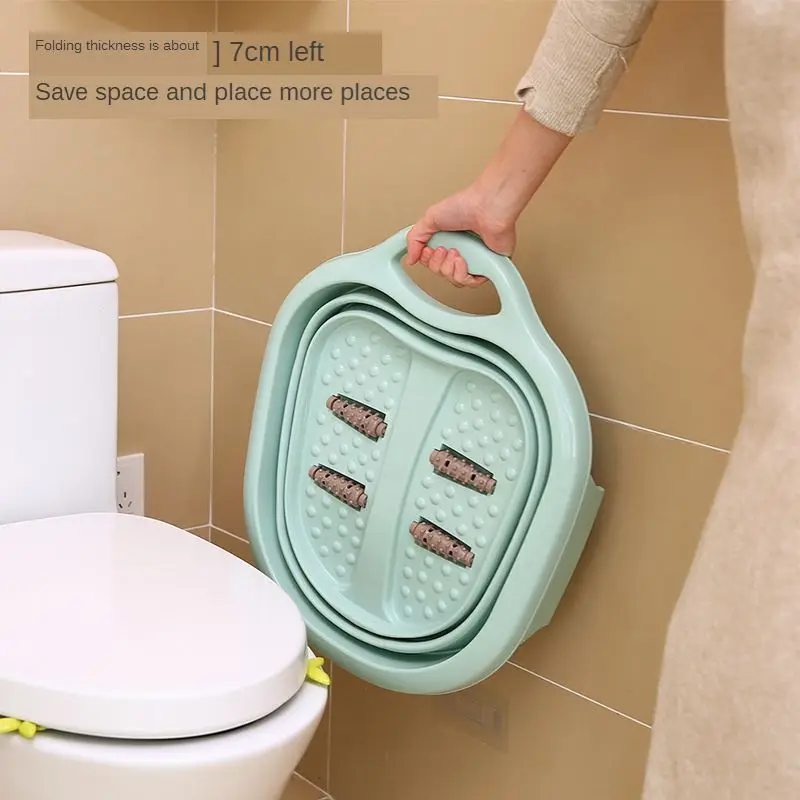 Складная портативная дорожная ванночка для ног бытовой компактный силиконовый