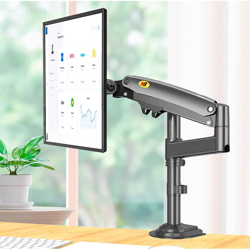 NB NEW H100 22-35&quot Monitor Holder Arm Gas Spring Full Motion LCD TV Mount 2-12kg ergonomica dual arm clamp bracket 2pc |