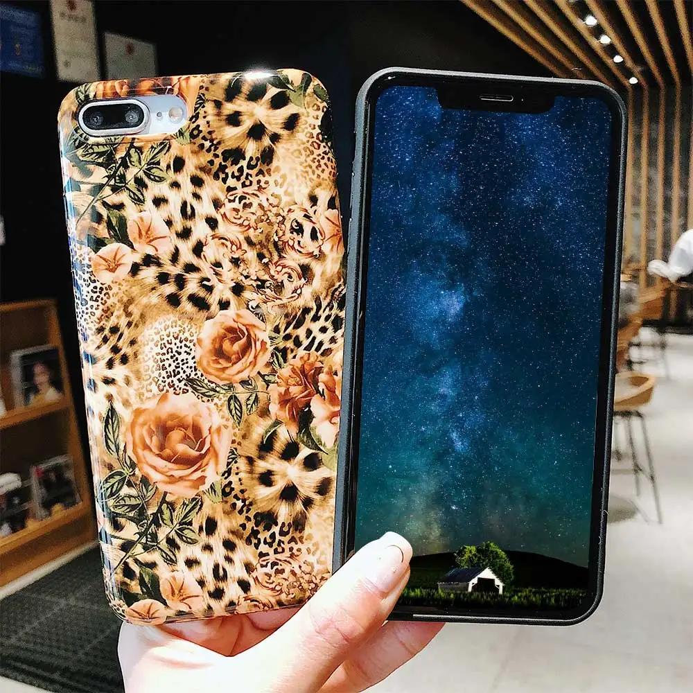 KISS чехол Леопардовый цветочный для телефона iPhone XR XS MAX X 7 8 шаблон s 6 6S Plus мягкие
