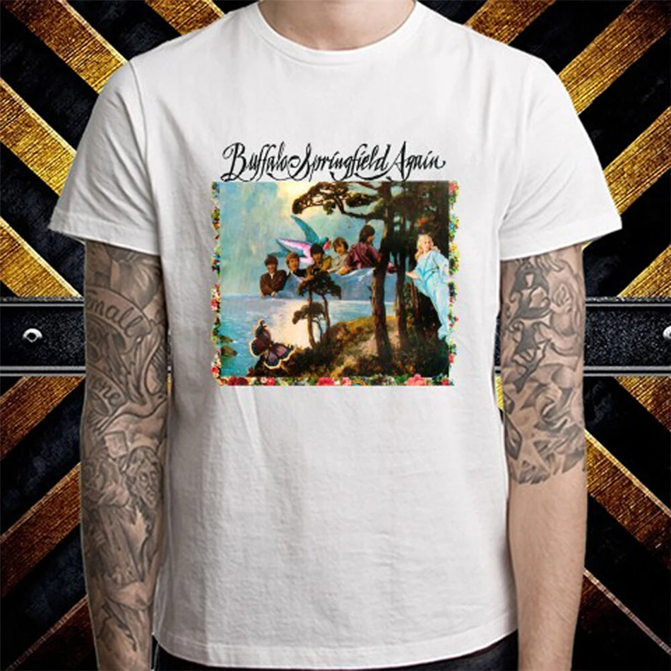 Мужская белая футболка Buffalo Springfield Again Rock Band размеры от S до 3Xl модная Классическая