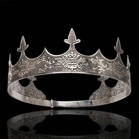 baroque vintage metal circle tiaras royal queen king crown bridal diadem prom headdress wedding hair jewelry head ornaments