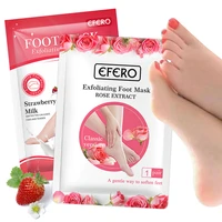 efero 2pack feet exfoliating foot masks pedicure socks exfoliation scrub remove dead skin heel strawberryrose foot peeling mask