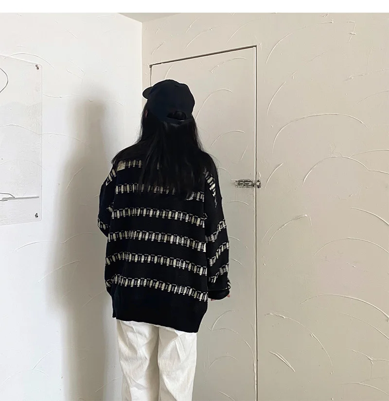 Женский свитер пальто Осень-зима 2021 шикарный корейский Свободный пуловер в