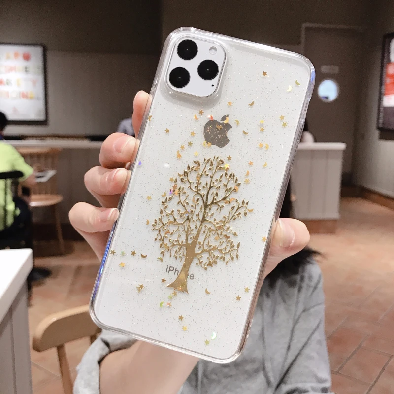 Чехол для телефона Abmos Luxury Ejiao Glitter для iPhone 6 6s 7 8 Plus, 11 Pro Max X XS, с креативной защитой и рождественской ёлкой.