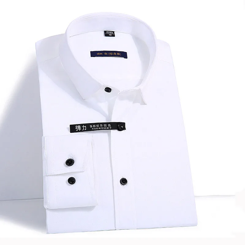 Мужская классическая рубашка из бамбукового волокна однотонная деловая