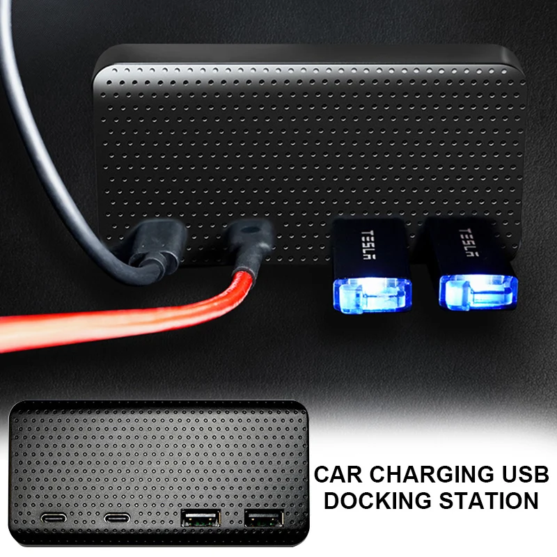 Для Tesla модель 3 2021 Y разветвитель USB удлинитель концентратора Зарядное устройство