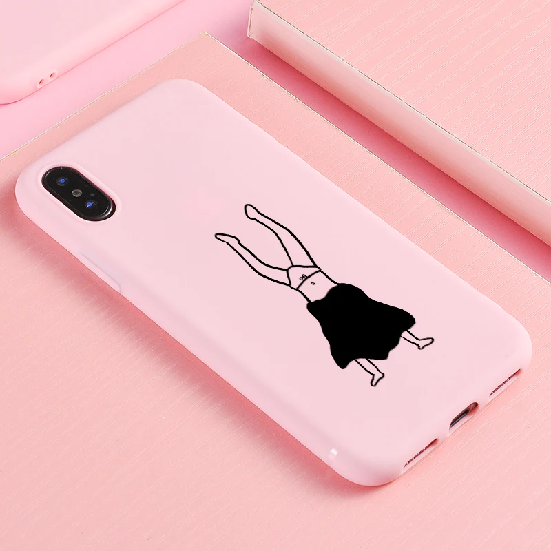 

Fashion Couples Line Phone Case For IPhone 8 7 Plus SE 2020 XR XS X Case Cover For iPhone 11 12 Pro MAX 10 Silicone Cover Funda