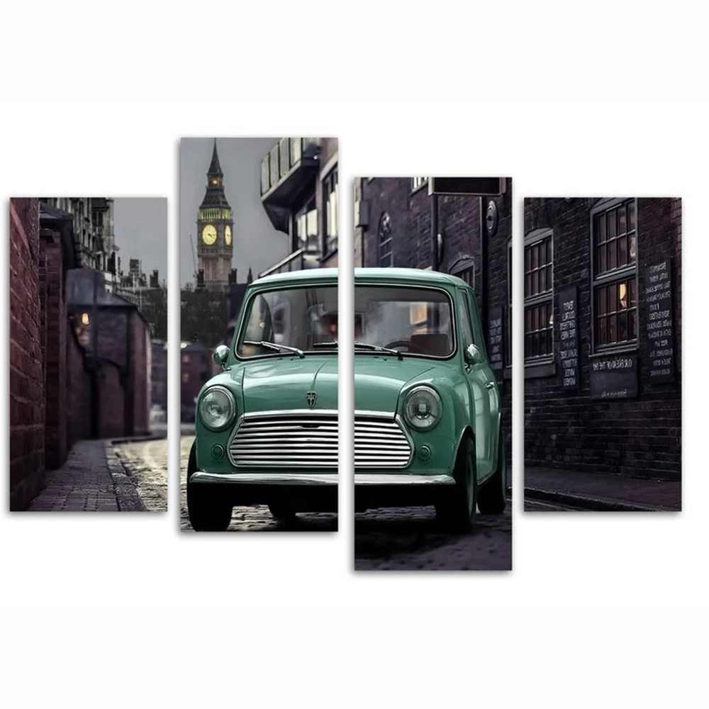 

Набор для алмазной вышивки «уличный автомобиль», картина 5D «сделай сам» с полными квадратными/круглыми стразами, 4 шт.