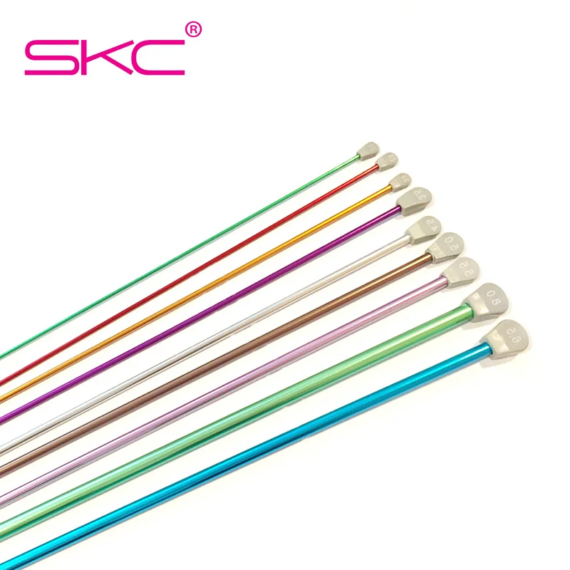 SKC 35cm Long Crochet Hook Aluminum Afghan Tunisian Crochet Hook 14 Size Knitted Sweaters Scarves Colorful Aluminum Crochet Hook