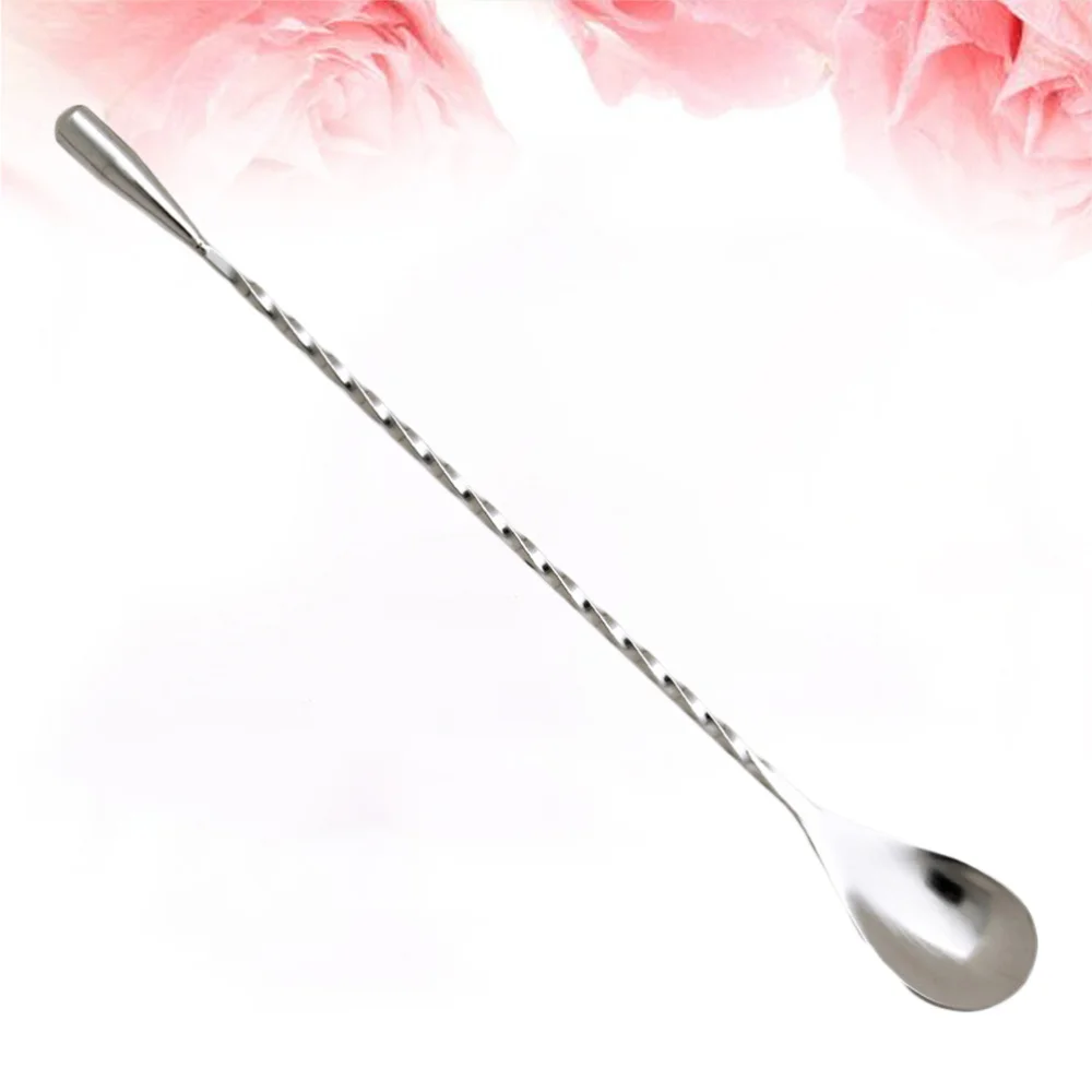 

3PCS Stainless Steel Cocktail Mixing Spoon Spiral Bar Long Handle Stirring Ice Coffee Spoons for Tea Dessert (30CM)
