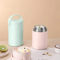 lunch food jar with handle thermos vacuum insulated 316 stainless steel lunch box with portable folding spoon 800 ml