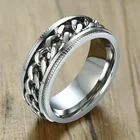 Мужское и женское кольцо Vnox, уникальное кольцо с текстурированными краями, вращающееся кольцо из нержавеющей стали, повседневное мужское кольцо в стиле панк, 8 мм