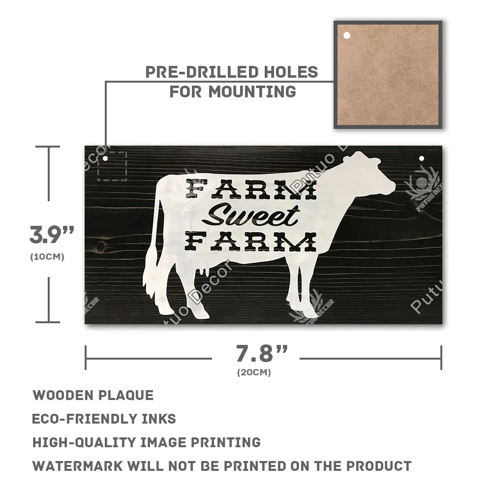 putuo decor cow wooder sign hanging plaque farmhouse sign decorative plaque for farm house decor cowshed decoration fresh milk free global shipping