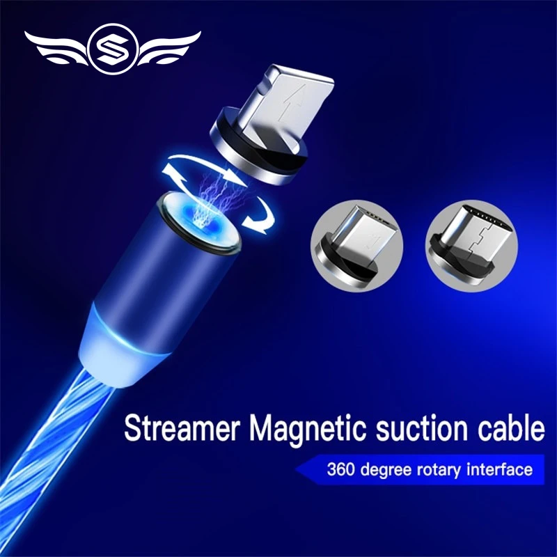 Быстрая зарядка магнитный кабель usb type-C кабель магнитный кабель светодиодный USB кабель микро-зарядного устройства провод для iPhone huawei samsung