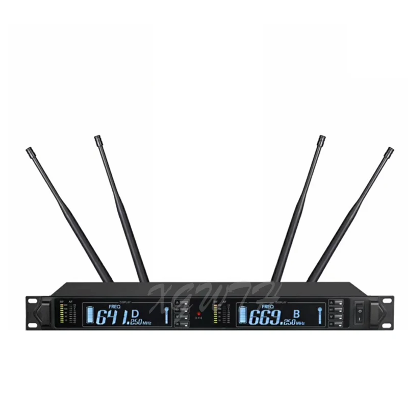 구매 UHF 무선 마이크 시스템 트루 다이버시티 2 다이나믹 카디오이드 헤드셋 마이크, 무대 공연 DJ 교회용