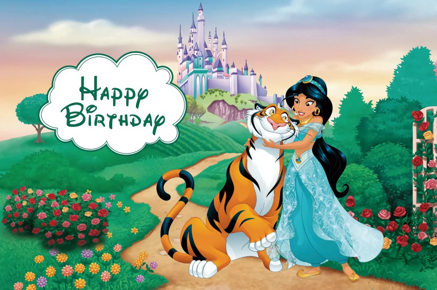 Фон для фотосъемки с изображением героев мультфильмов Диснея принцессы вечерние